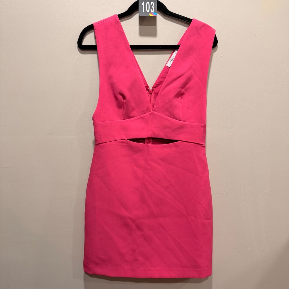 #103 Endless Rose Mini Dress Women Size M Pink V-Neck Cutout Sleeveless - Picture 2 of 9